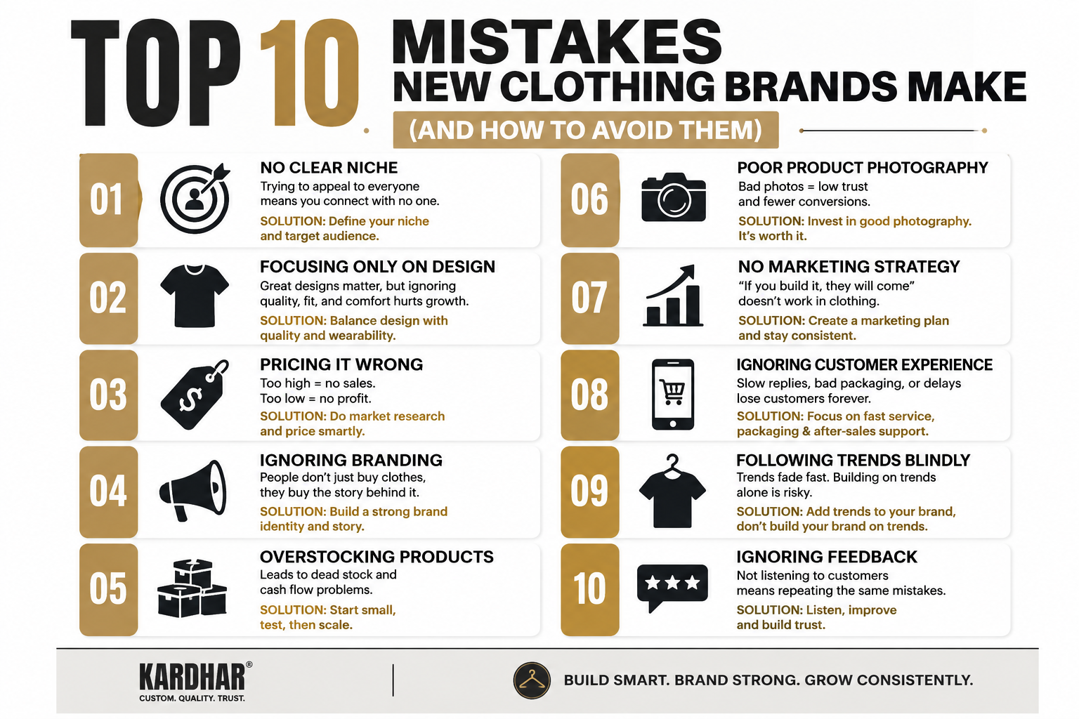 KARDHAR Blog: Top 10 Mistakes New Clothing Brands Make (And How to Avoid Them)