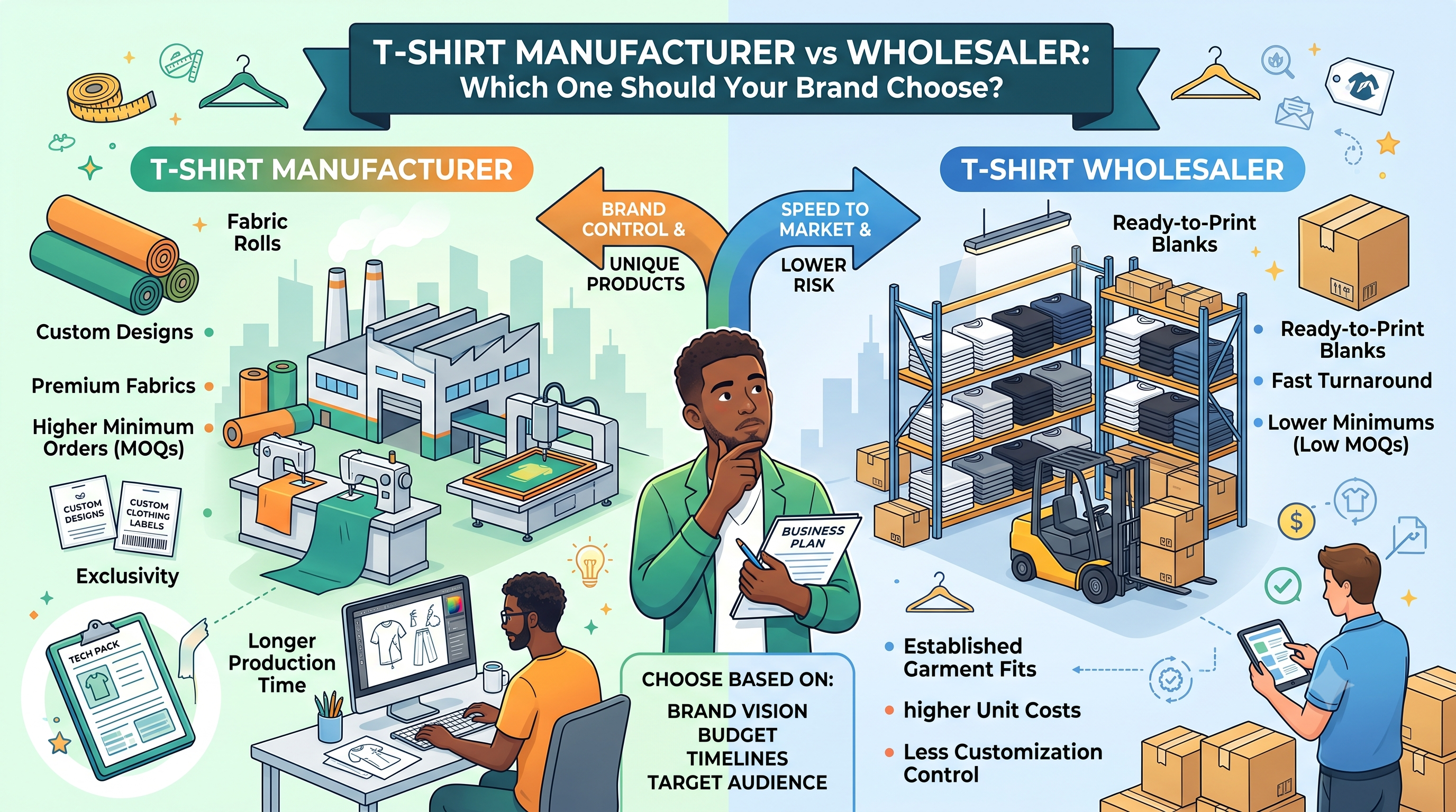 KARDHAR Blog: T-Shirt Manufacturer vs Wholesaler: Which One Should Your Brand Choose?